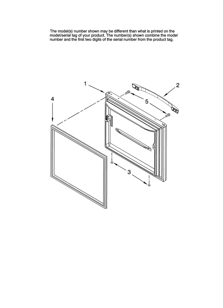 Freezer Door Parts Diagram and Parts List for ABB1922FED10  Amana Refrigerator
