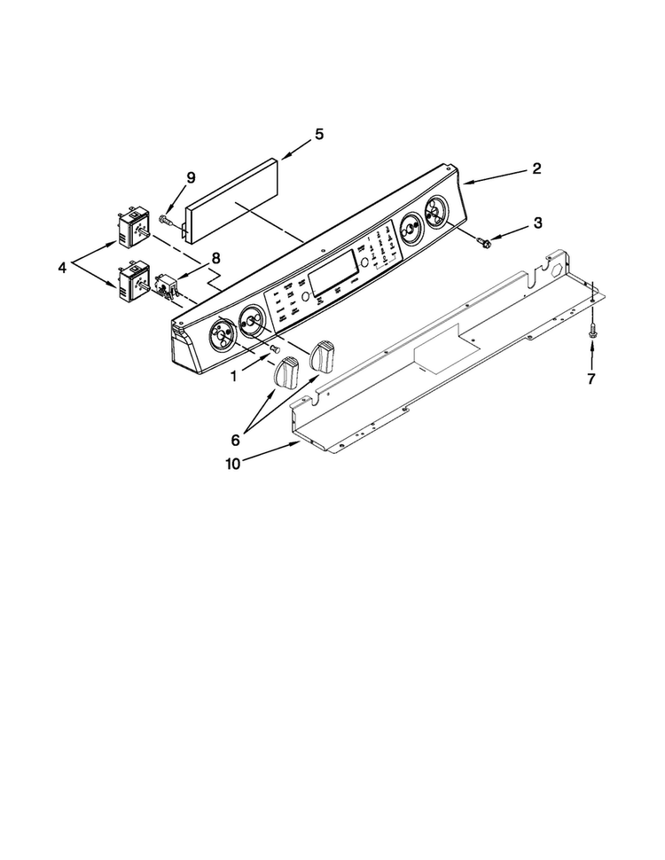 Control Panel Parts Diagram and Parts List for JES9860CCS01  Jenn-Air Range