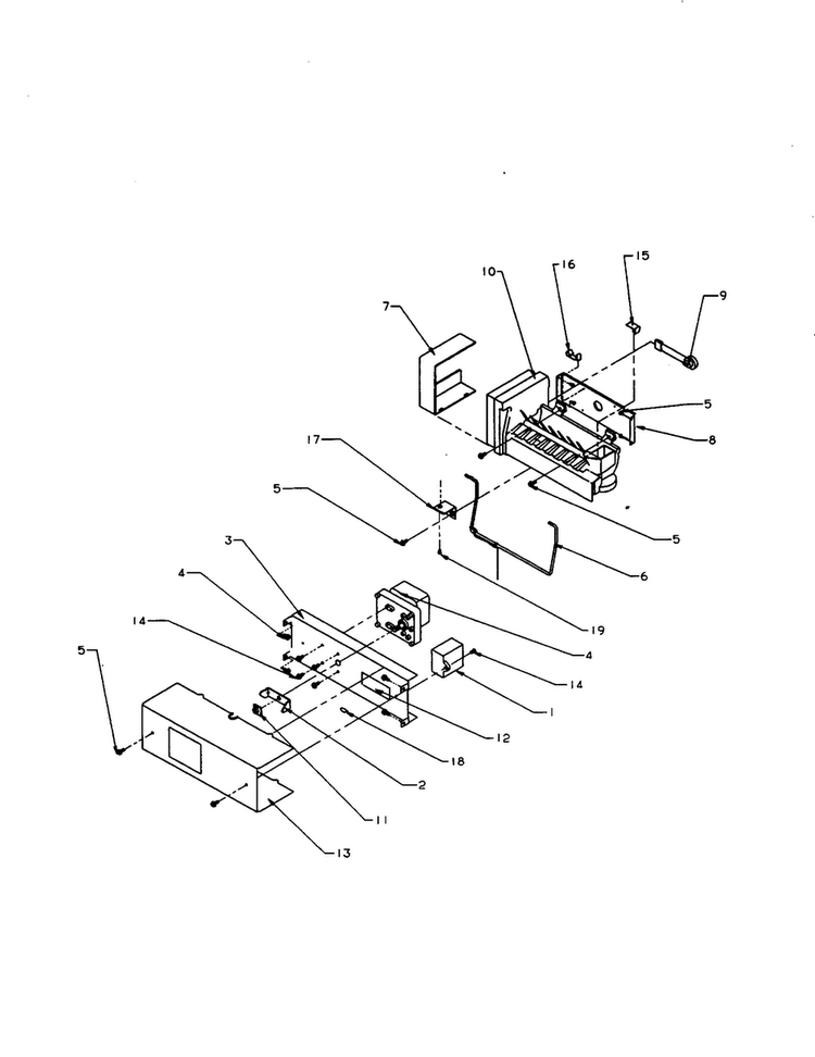 Cover-auger Motor Diagram and Parts List for SXD22S2L-P1190404WL  Amana Refrigerator