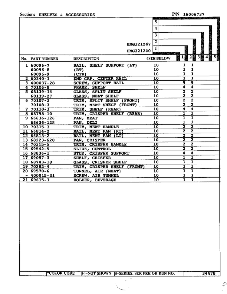 Shelves And Accessories Page 2 Diagram and Parts List for 321240  Admiral Refrigerator