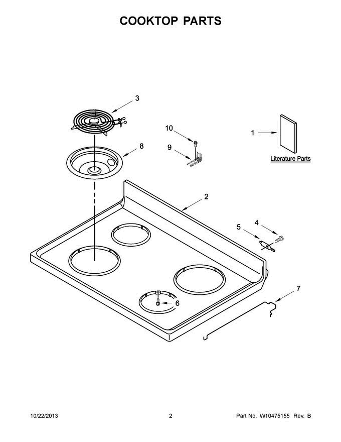 02 - Cooktop Parts Diagram and Parts List for YMER7660WS2  Maytag Range