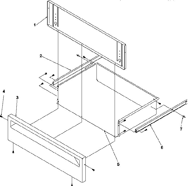 Storage Drawer Diagram and Parts List for ARHSC8750E-P1130657NE  Amana Range