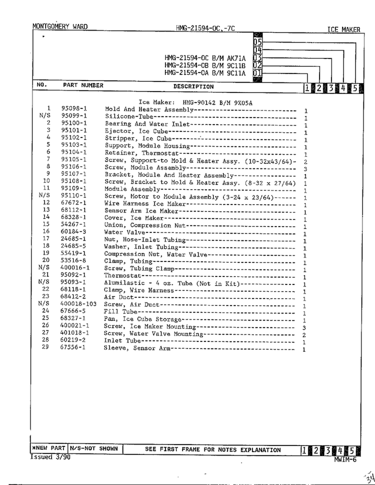 Ice Maker Page 2 Diagram and Parts List for 21594C  Admiral Refrigerator