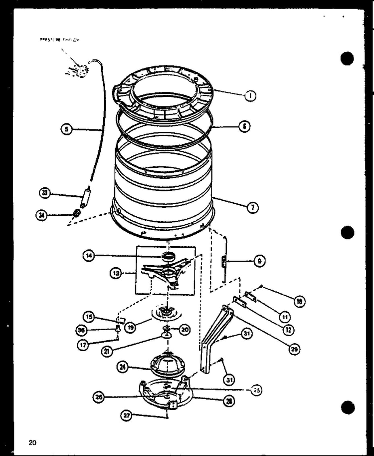 Page 8 Diagram and Parts List for LW3903L-P1122408WL  Amana Washer