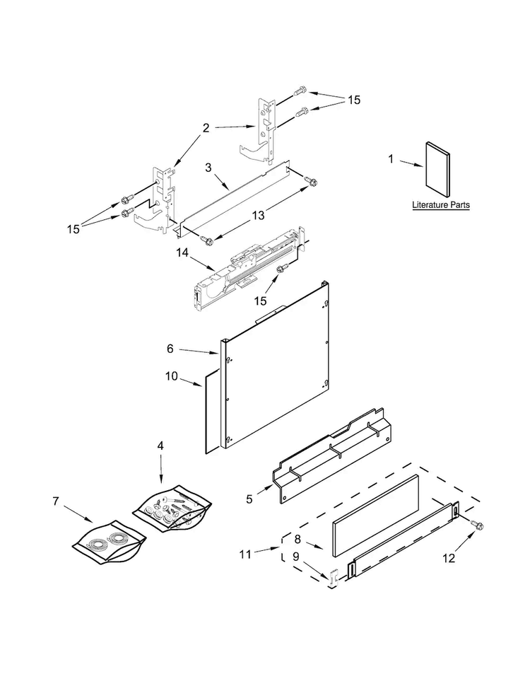 Door And Panel Parts Diagram and Parts List for JDB9200CWX3  Jenn-Air Dishwasher
