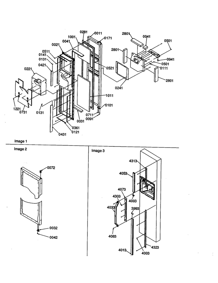 Freezer Door Diagram and Parts List for SRD20S4W-P1190816WW  Amana Refrigerator