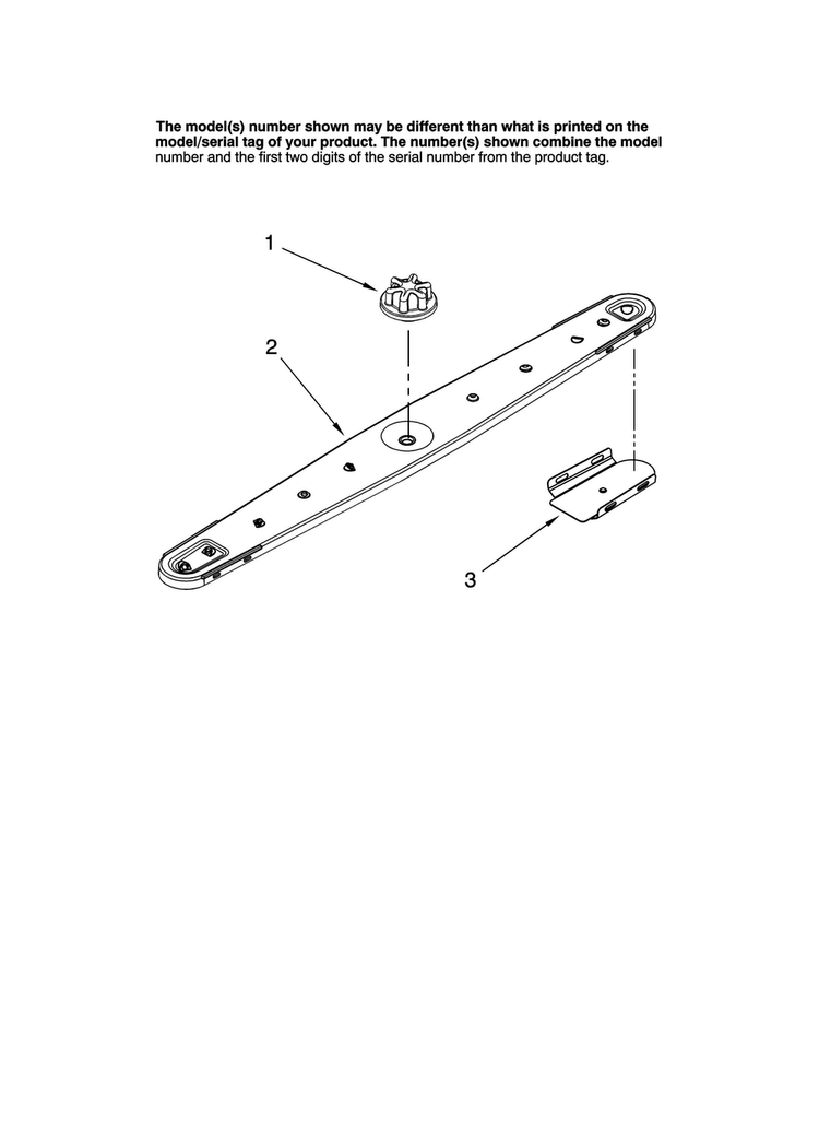 Lower Washarm Parts Diagram and Parts List for MDB4651AWB42  Maytag Dishwasher