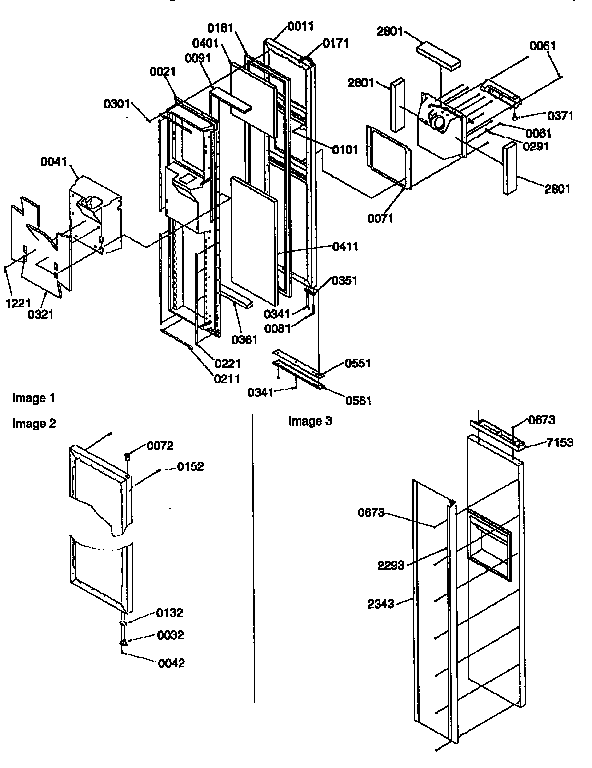 Freezer Door Diagram and Parts List for 57089-P1190814WE  Amana Refrigerator