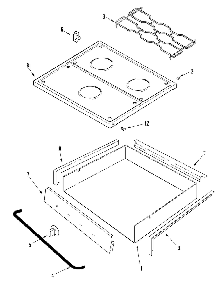 Top & Burner Box Diagram and Parts List for CLZ8550ADB  Magic Chef Range