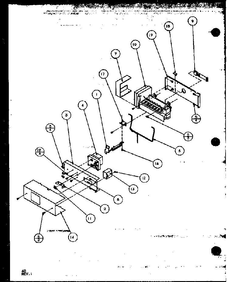 Ice Maker Diagram and Parts List for SXD19MW-P1121402WW  Amana Refrigerator