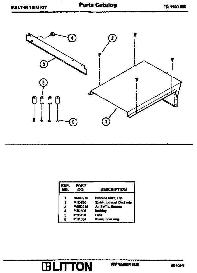 Replacement Parts Diagram and Parts List for FR1100000  Amana Microwave