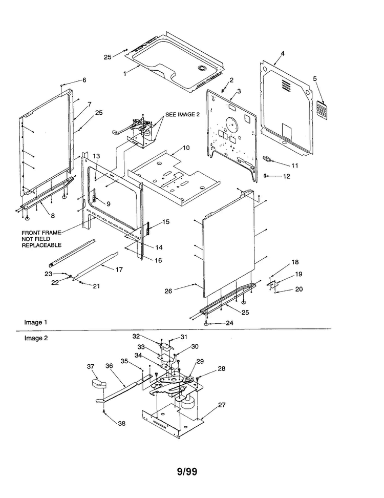 Cabinet Diagram and Parts List for ARR6202L-P1143652NL  Amana Range