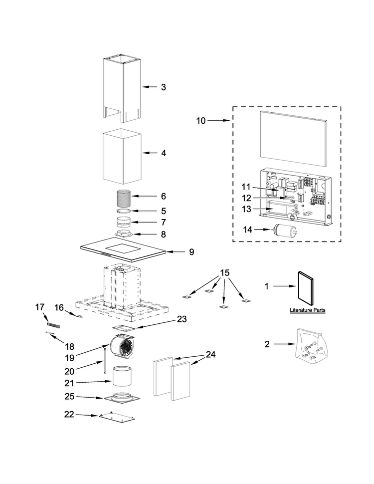 Hood Parts Diagram and Parts List for JXI8936DS00  Jenn-Air Range Hood