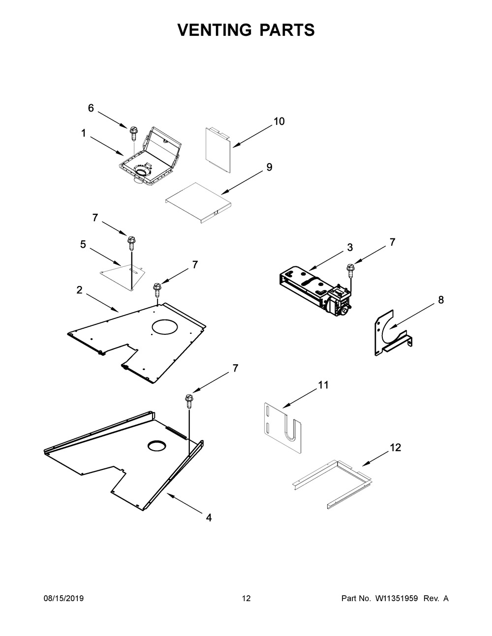 Venting Parts Diagram and Parts List for JGRP648HL00  Maytag Range