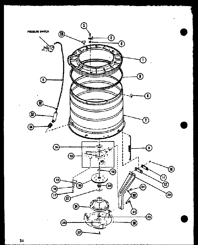 Section 16 Diagram and Parts List for LW1502 P7762132W Amana Washer