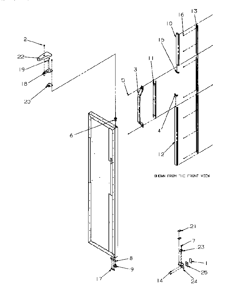 Freezer Door Hinge And Trim Diagram and Parts List for SG521SBL-P1197001WL  Amana Refrigerator