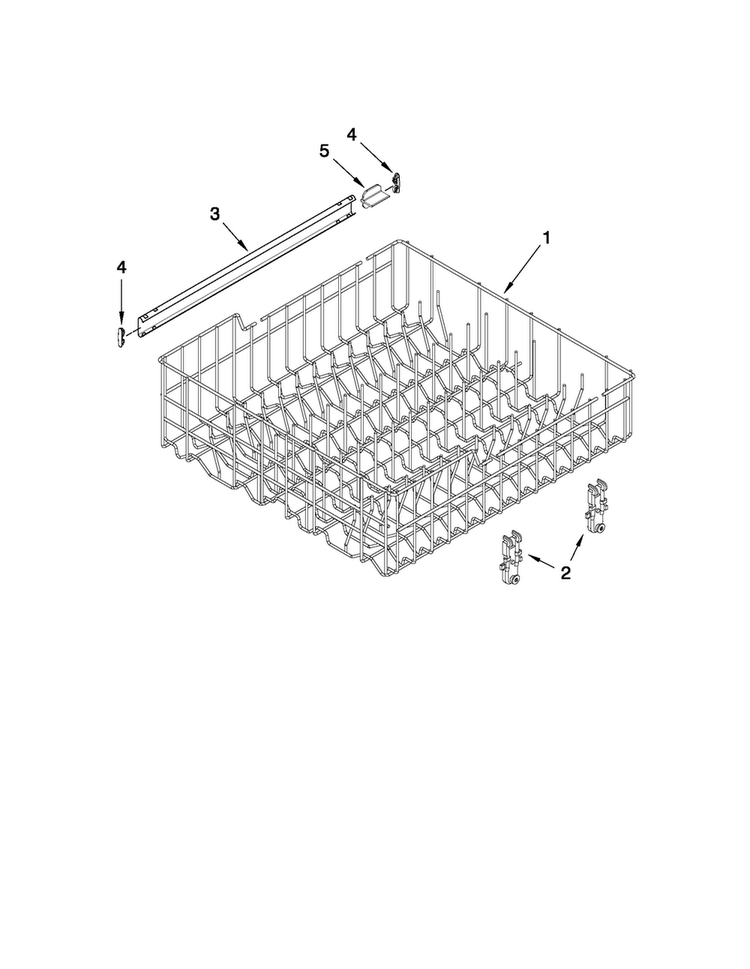 Upper Rack And Track Parts Diagram and Parts List for CUD6710XB3  Crosley Dishwasher
