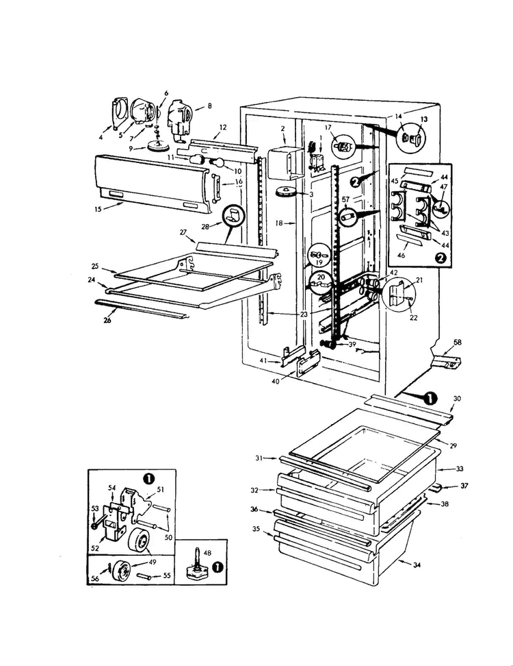 Fresh Food Compartment Diagram and Parts List for RC20LA-3AW-BS10A  Magic Chef Refrigerator