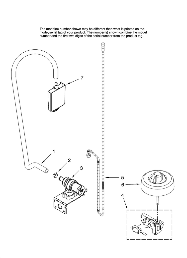 Fill And Overfill Parts Diagram and Parts List for MDBH945AWS0  Maytag Dishwasher