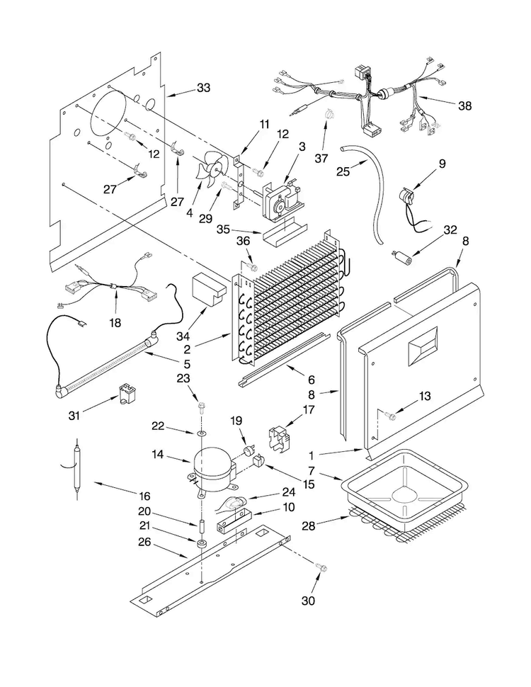 Unit Parts Diagram and Parts List for AQF2013TEW03  Amana Freezer