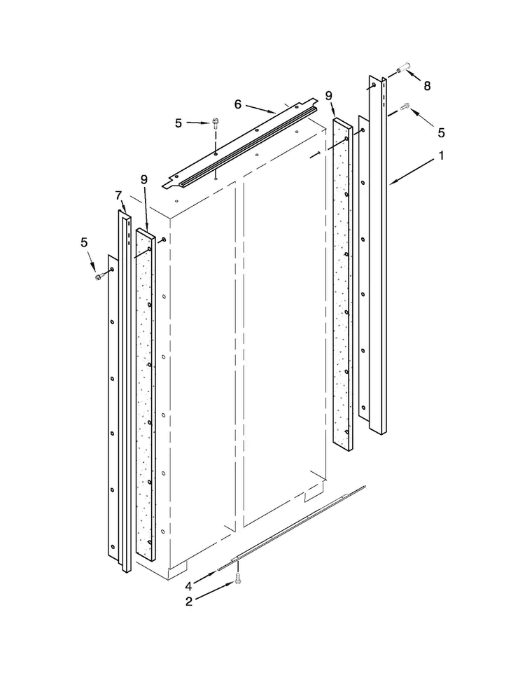 Cabinet Trim Parts Diagram and Parts List for JS42SEDUDW15  Jenn-Air Refrigerator