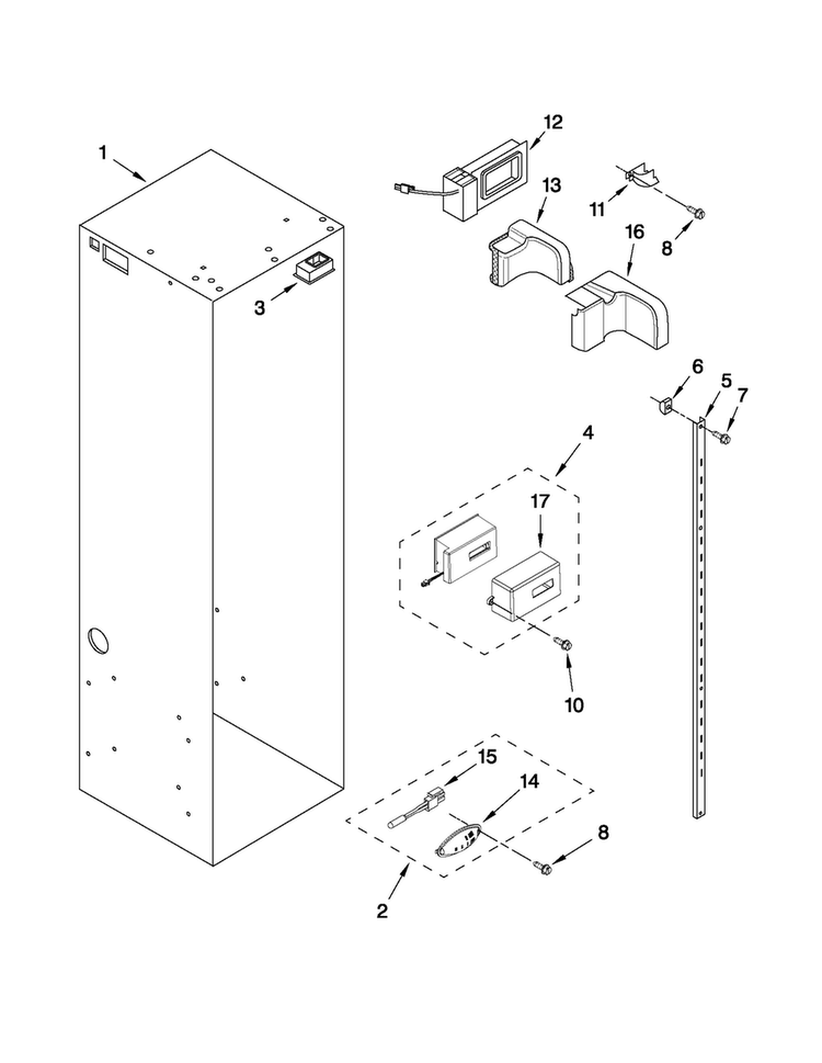 Refrigerator Liner Parts Diagram and Parts List for JS42NXFXDW02  Jenn-Air Refrigerator
