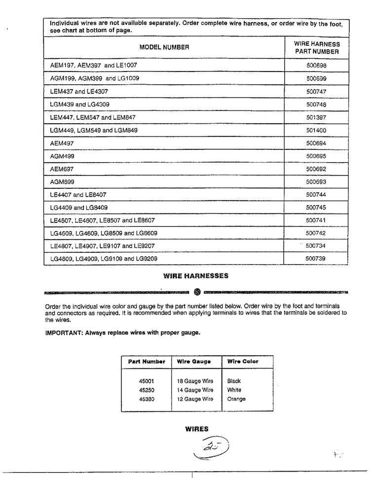 Wire Harnesses Diagram and Parts List for 7493-LEM437  Amana Dryer