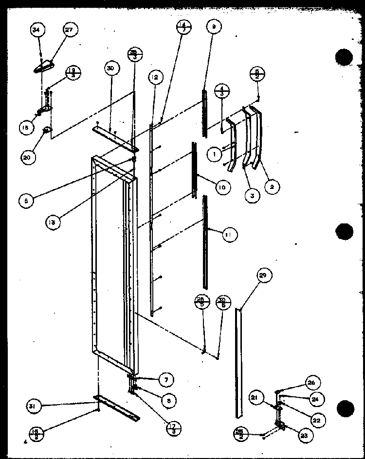 Freezer Door Diagram and Parts List for SZI20ML-P1120101WL  Amana Refrigerator