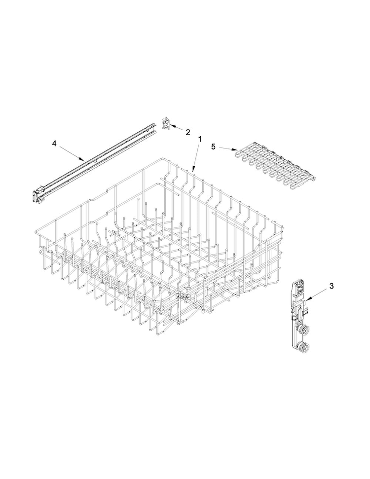 Upper Rack And Track Parts Diagram and Parts List for MDB7759SAB3  Maytag Dishwasher