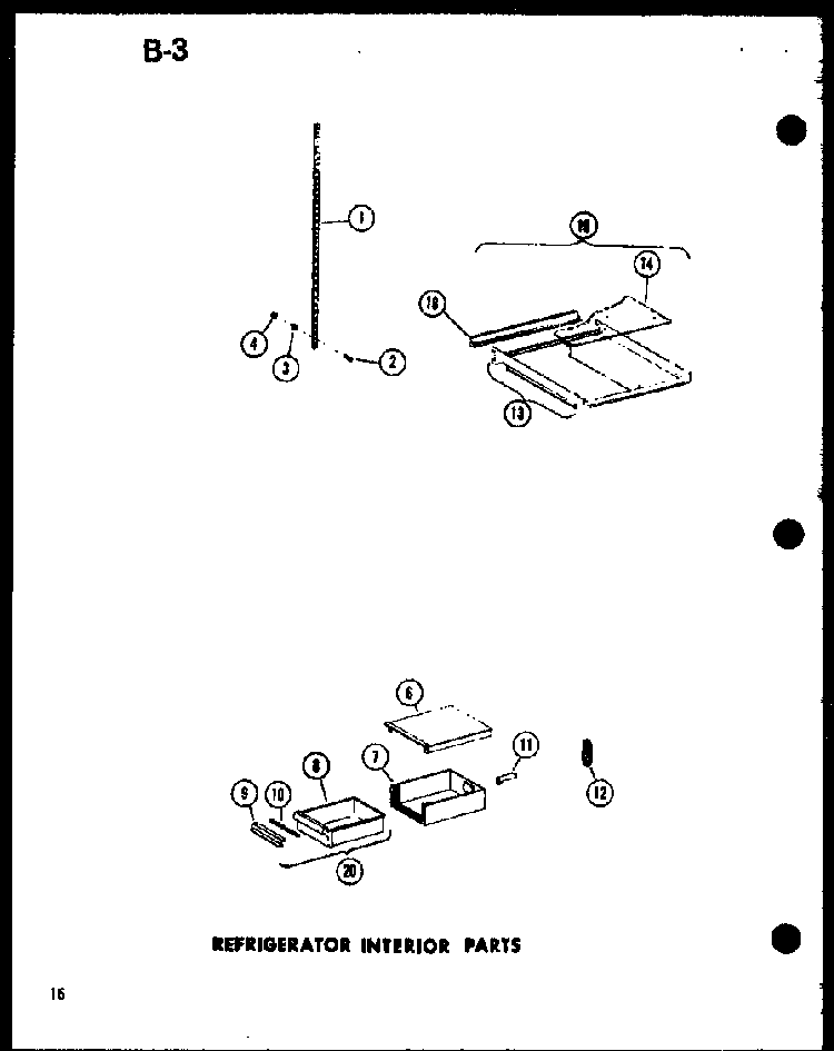 Refrigerator Interior Parts Diagram and Parts List for SRI22E-1-C-P74870-26WC  Amana Refrigerator