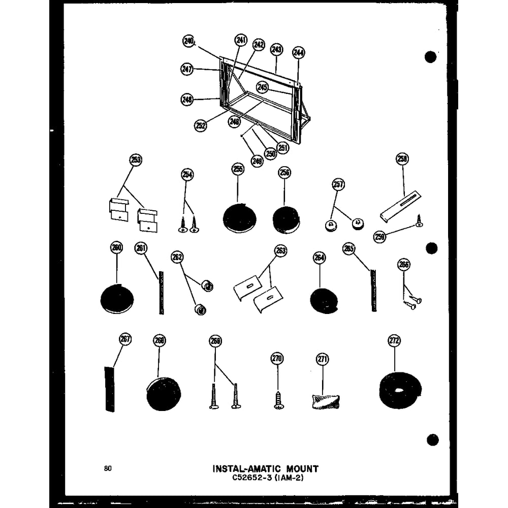 Instal-Amatic Mount C52652-3 Diagram and Parts List for 109-2J P54390-83R Amana Air Conditioner