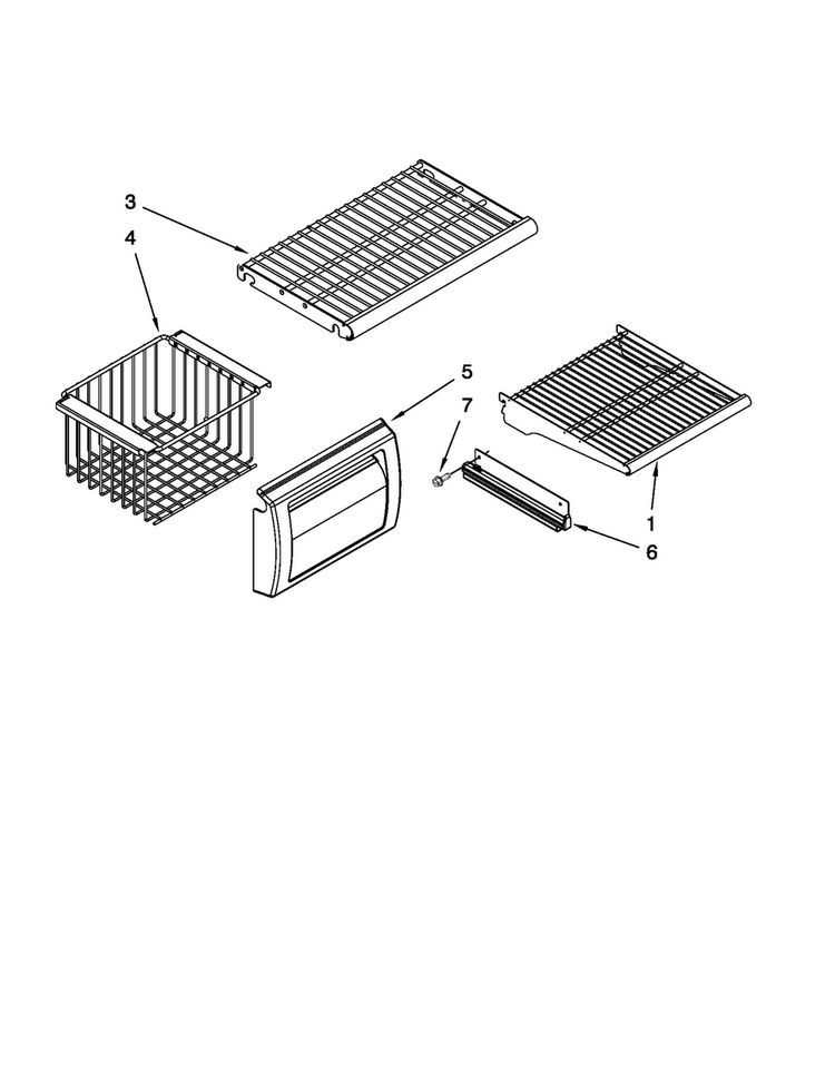 Freezer Shelf Parts Diagram and Parts List for JS48CXDBDB13  Jenn-Air Refrigerator
