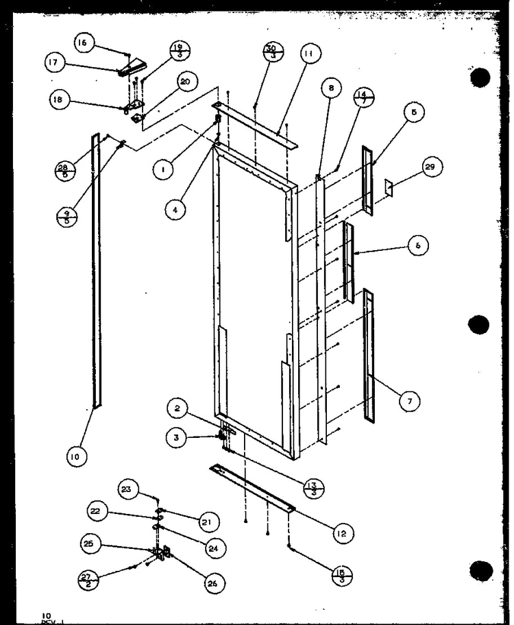 Refrigerator Door Diagram and Parts List for SXD19MW-P1121402WW  Amana Refrigerator