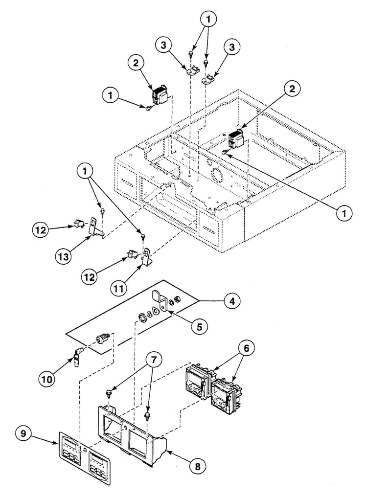 Control Panel Diagram and Parts List for SSG719QF  Speed Queen Dryer