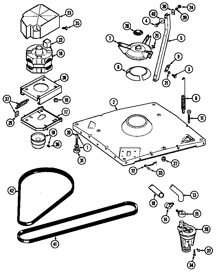 Base Diagram and Parts List for LAT7334ABL  Maytag Washer