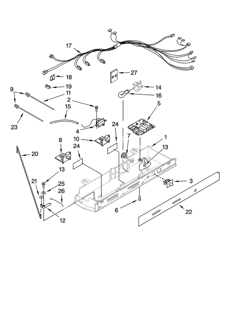 Control Parts Diagram and Parts List for MSD2552VEB00  Maytag Refrigerator
