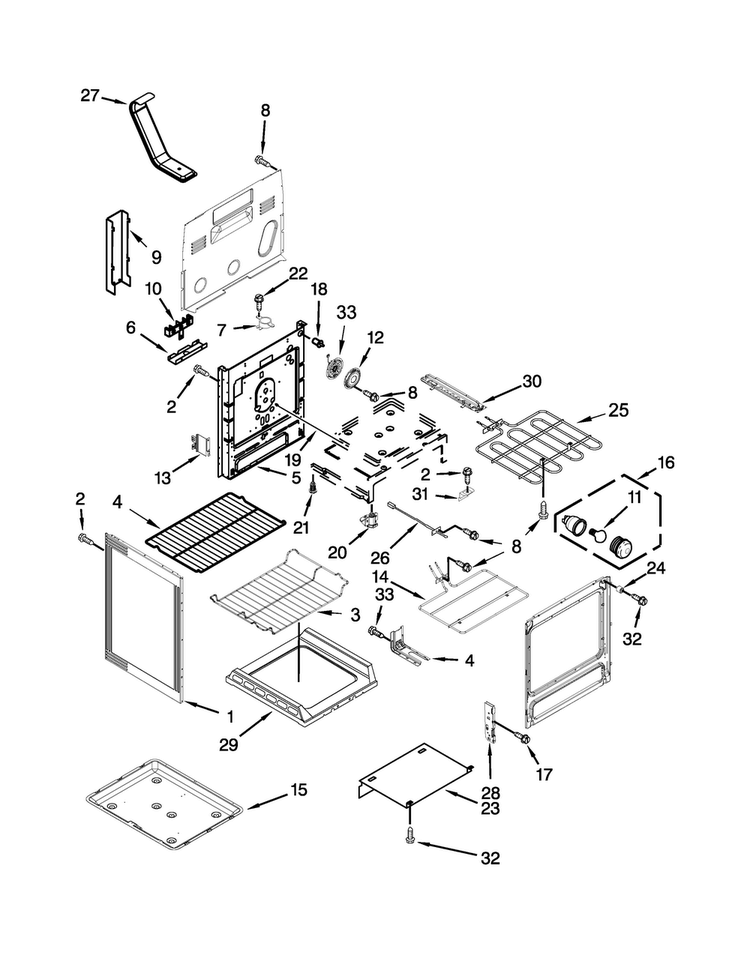 Chassis Parts Diagram and Parts List for MER8850DS0  Maytag Range