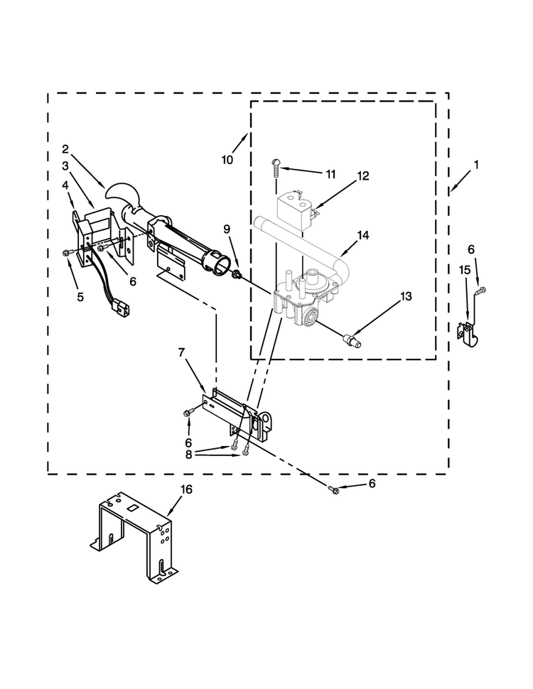 Burner Assembly Diagram and Parts List for MLE20PNBGW2  Maytag Washer Dryer Combo