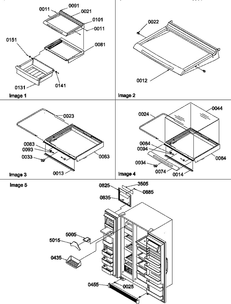 Crisper & Deli Assemblies & Toe Grill Diagram and Parts List for SXD520TW-P1310001WW  Amana Refrigerator