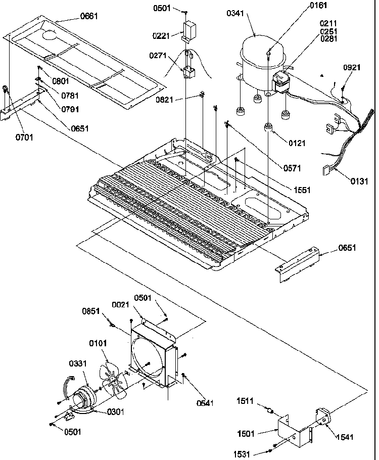 Machine Compartment Diagram and Parts List for SR25TW-P1194002WW  Amana Refrigerator