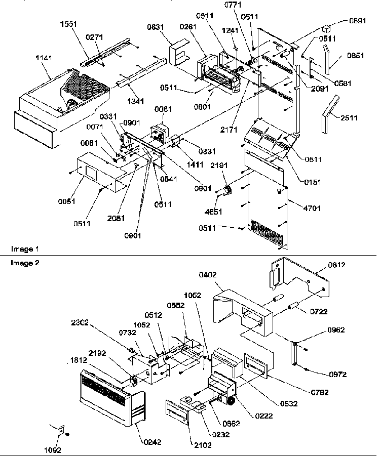 Ice Maker/control Assy Diagram and Parts List for SRDE27TPW-P1190603WW  Amana Refrigerator