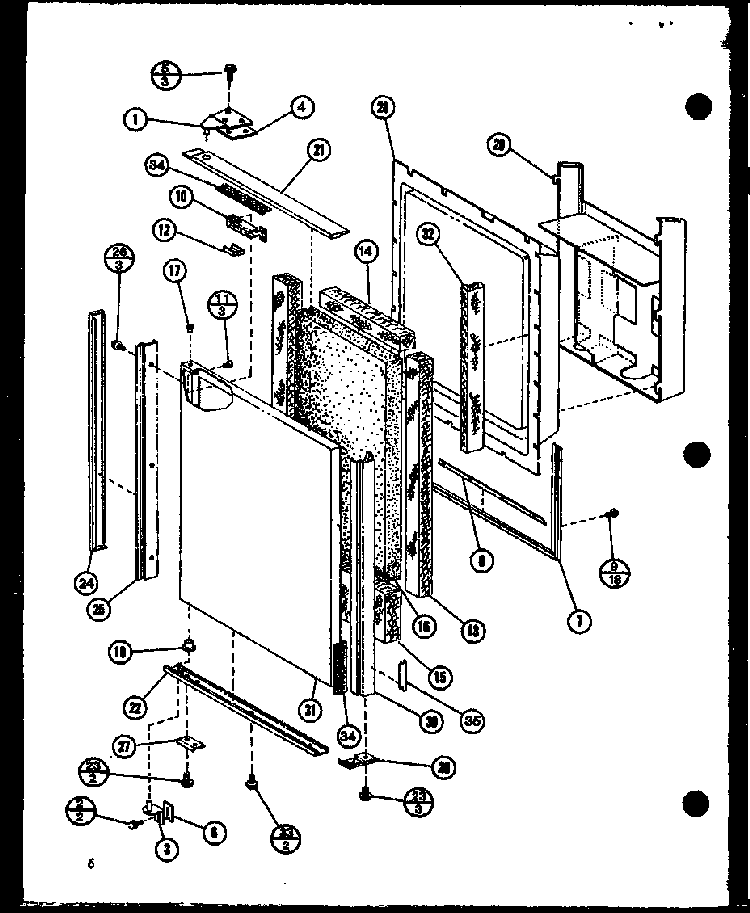 Freezer Door Trim Diagram and Parts List for SRI19GL-P7745504WL  Amana Refrigerator