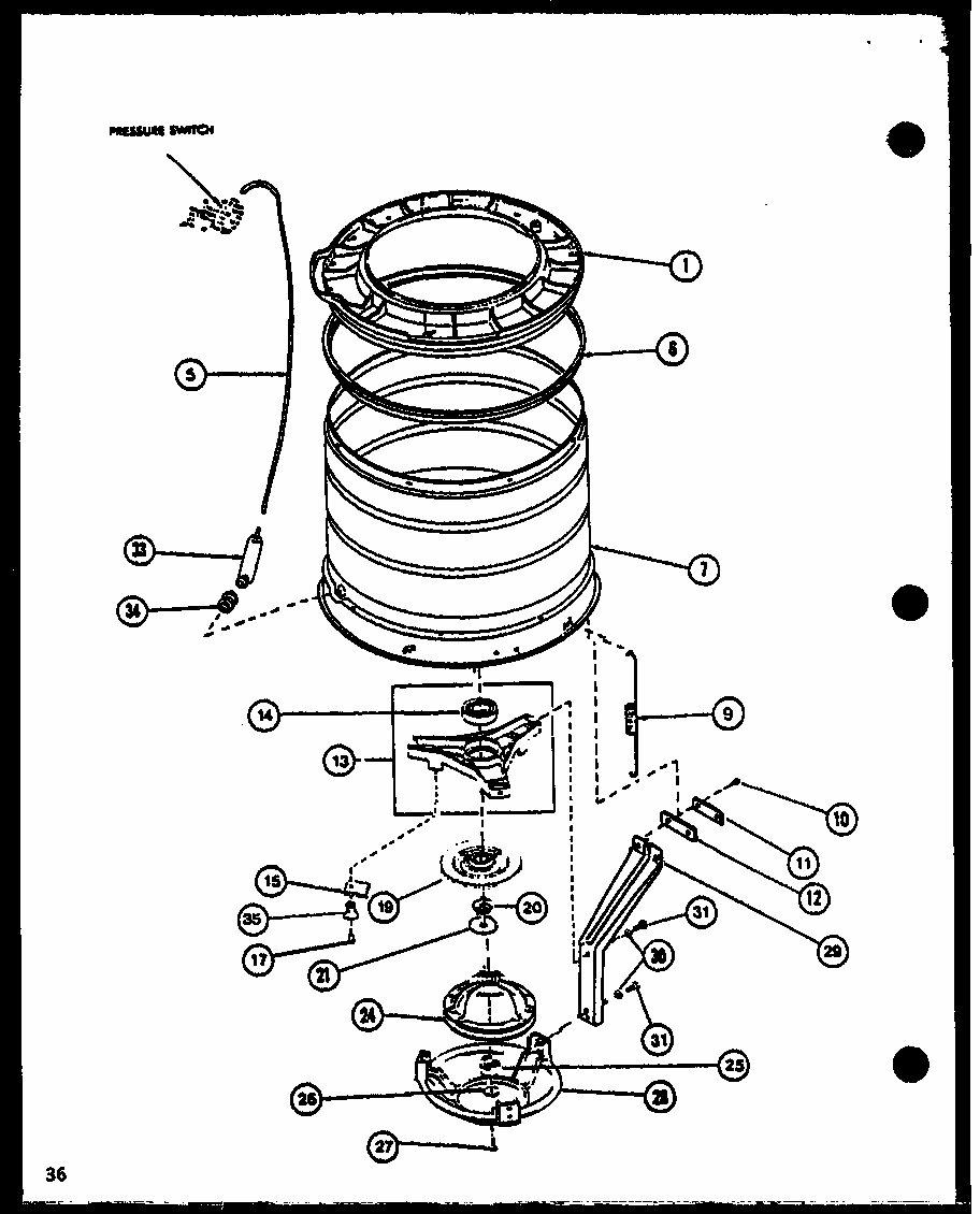 Section 4 Diagram and Parts List for LW2503W P1118410WW Amana Washer