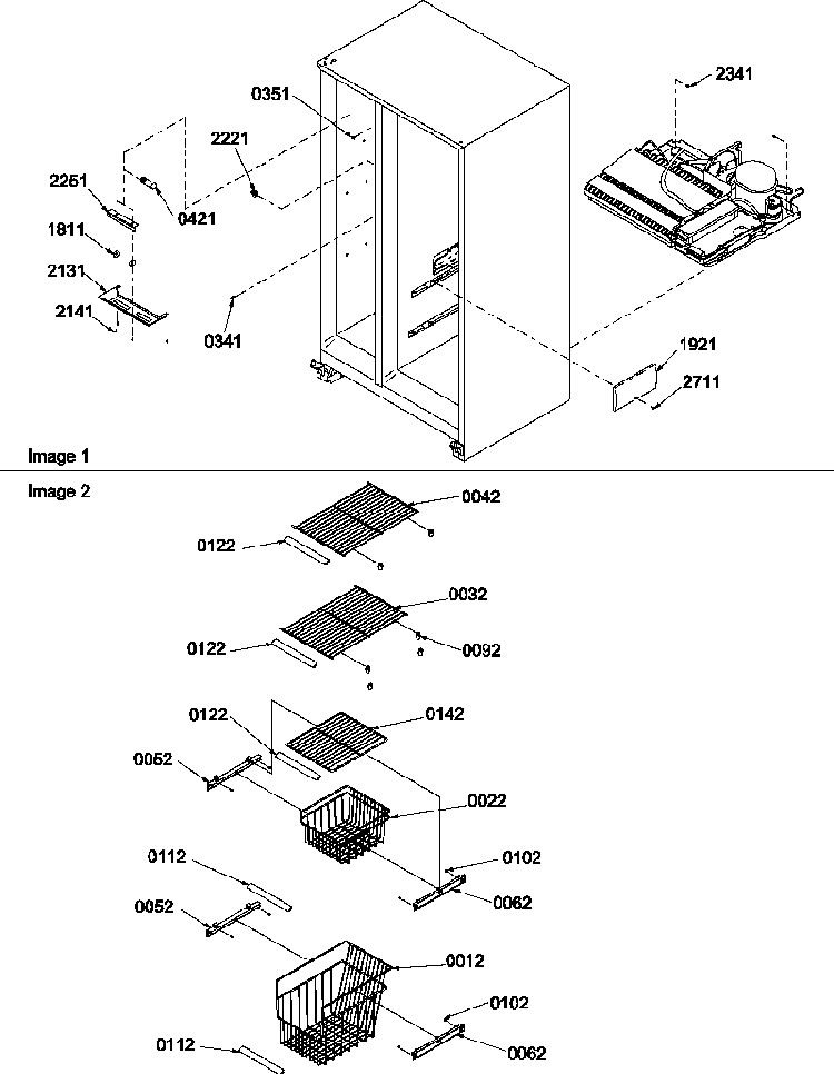 Freezer Shelves And Lights Diagram and Parts List for SX522VW-P1320501WW  Amana Refrigerator