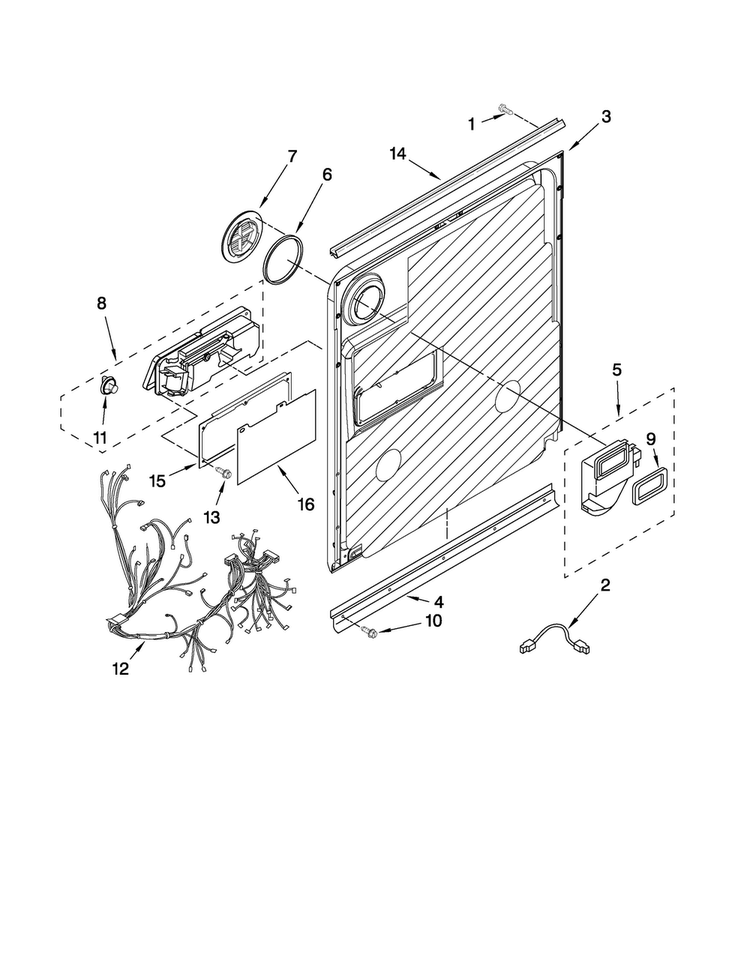 Door And Latch Parts Diagram and Parts List for MDB8859AWS1  Maytag Dishwasher