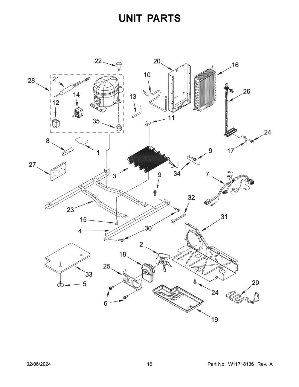 Unit Parts Diagram and Parts List for MSS25N4MKZ09  Maytag Refrigerator