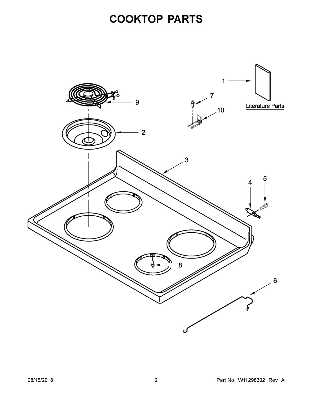Cooktop Parts Diagram and Parts List for ACR4303MFB3  Maytag Range