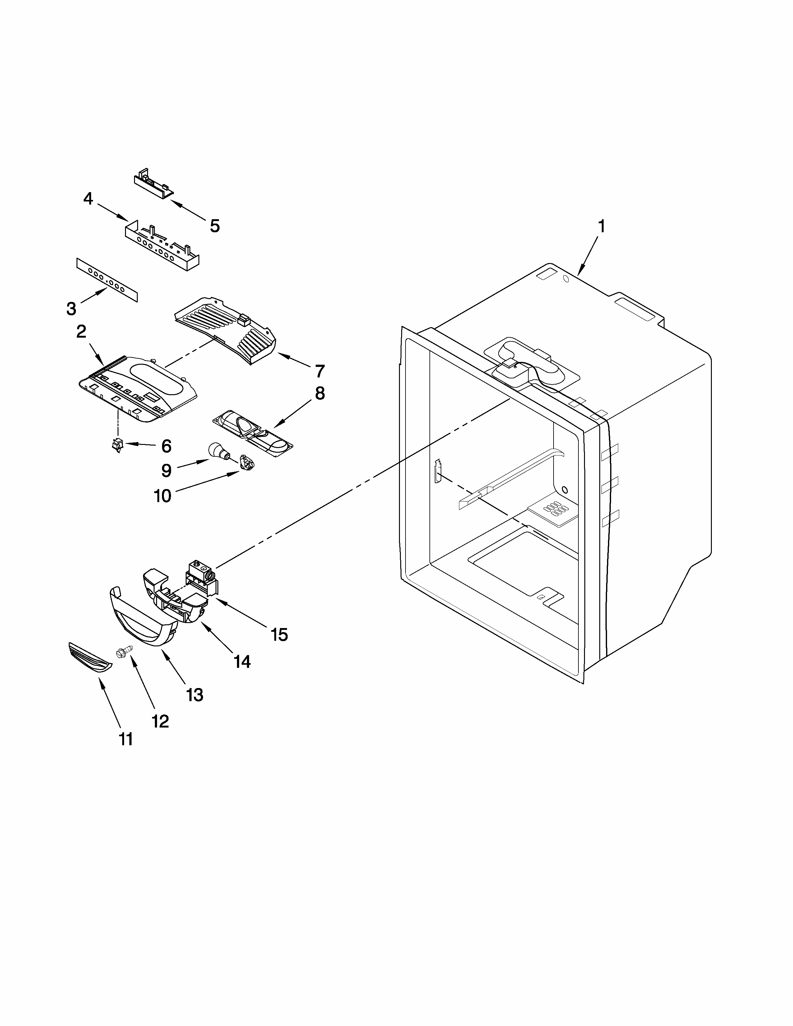 Refrigerator Liner Parts Diagram and Parts List for GB2526LEKS4  Amana Refrigerator