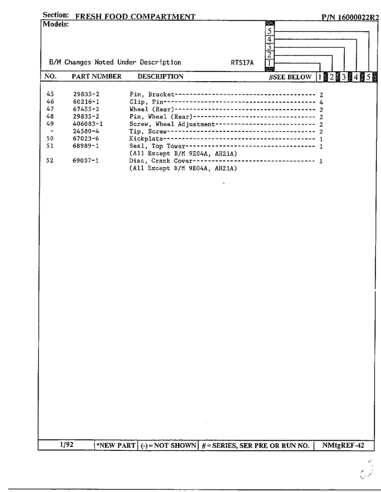 Fresh Food Compartment Page 4 Diagram and Parts List for 17694  Maytag Refrigerator
