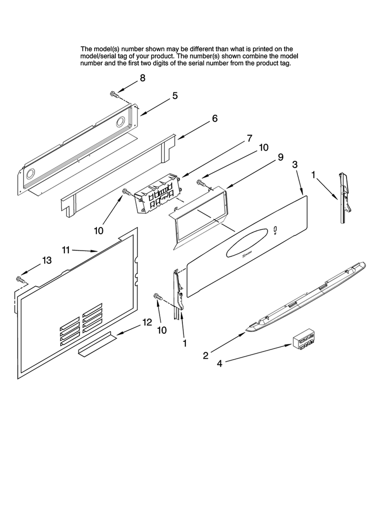 Control Panel Parts Diagram and Parts List for MGRH865QDS14  Maytag Range